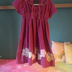 Mini Boden Purple Dress with Floral Accents